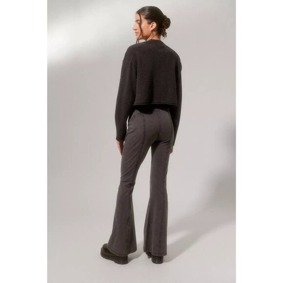 Urban Outfitters OUT FROM UNDER Aria Grey Cotton Seamed Flared Pants, Size S - Picture 3 of 13